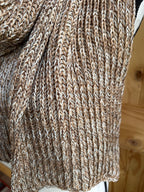 Colorful Handmade Knit Alpaca & Merino Wool Scarf, Fishermans Rib Neckwear, Unique Gift for Cozy Winter Outfits and Fashion Lovers