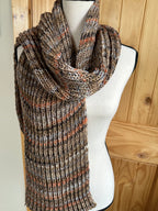 Colorful Handmade Knit Alpaca & Merino Wool Scarf, Fishermans Rib Neckwear, Unique Gift for Cozy Winter Outfits and Fashion Lovers