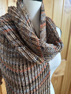 Colorful Handmade Knit Alpaca & Merino Wool Scarf, Fishermans Rib Neckwear, Unique Gift for Cozy Winter Outfits and Fashion Lovers