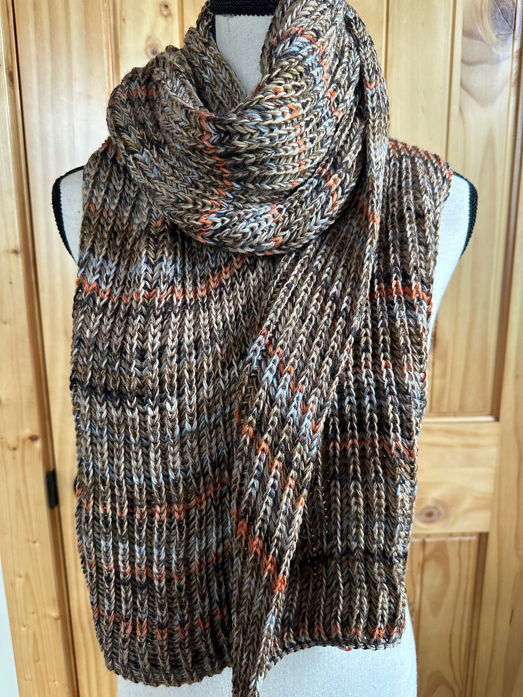 Colorful Handmade Knit Alpaca & Merino Wool Scarf, Fishermans Rib Neckwear, Unique Gift for Cozy Winter Outfits and Fashion Lovers