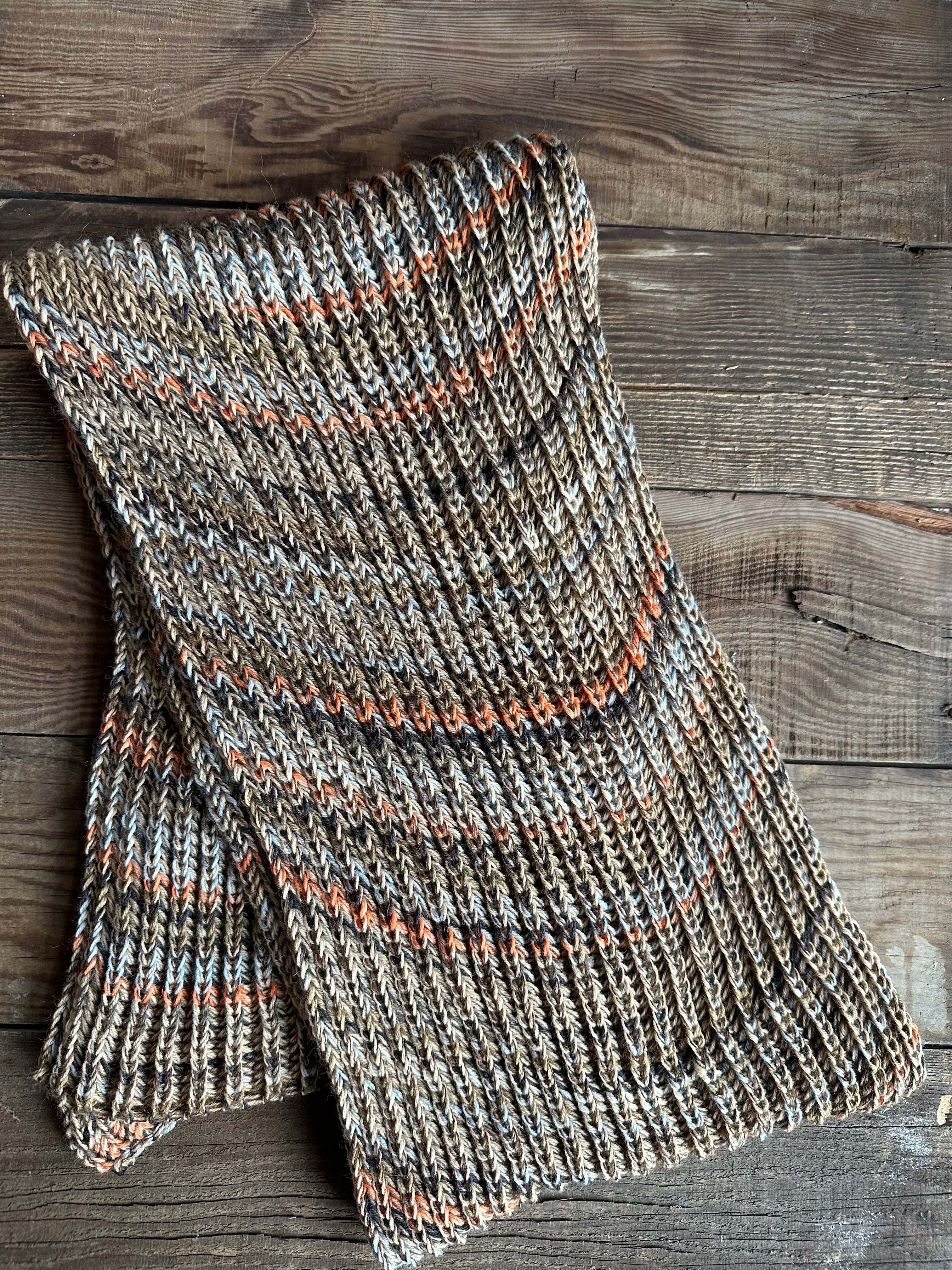 Colorful Handmade Knit Alpaca & Merino Wool Scarf, Fishermans Rib Neckwear, Unique Gift for Cozy Winter Outfits and Fashion Lovers