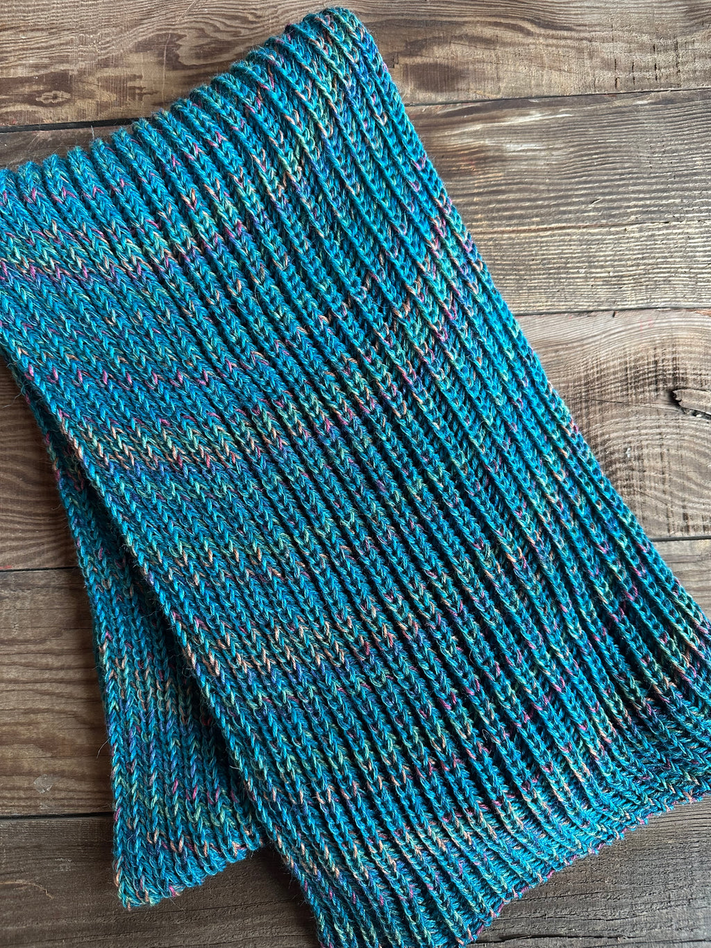Colorful Handmade Knit Alpaca & Merino Wool Scarf, Fishermans Rib Neckwear, Unique Gift for Cozy Winter Outfits and Fashion Lovers