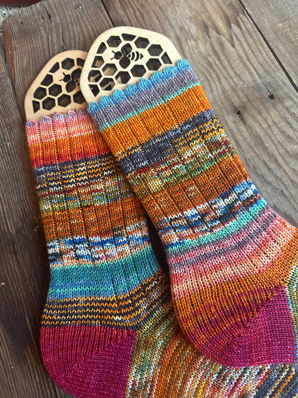 Whimsical Scrappy Handmade Wool Socks - Soft, Warm & Colorful Winter Socks for Women