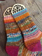 Whimsical Scrappy Handmade Wool Socks - Soft, Warm & Colorful Winter Socks for Women
