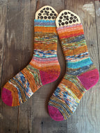 Whimsical Scrappy Handmade Wool Socks - Soft, Warm & Colorful Winter Socks for Women