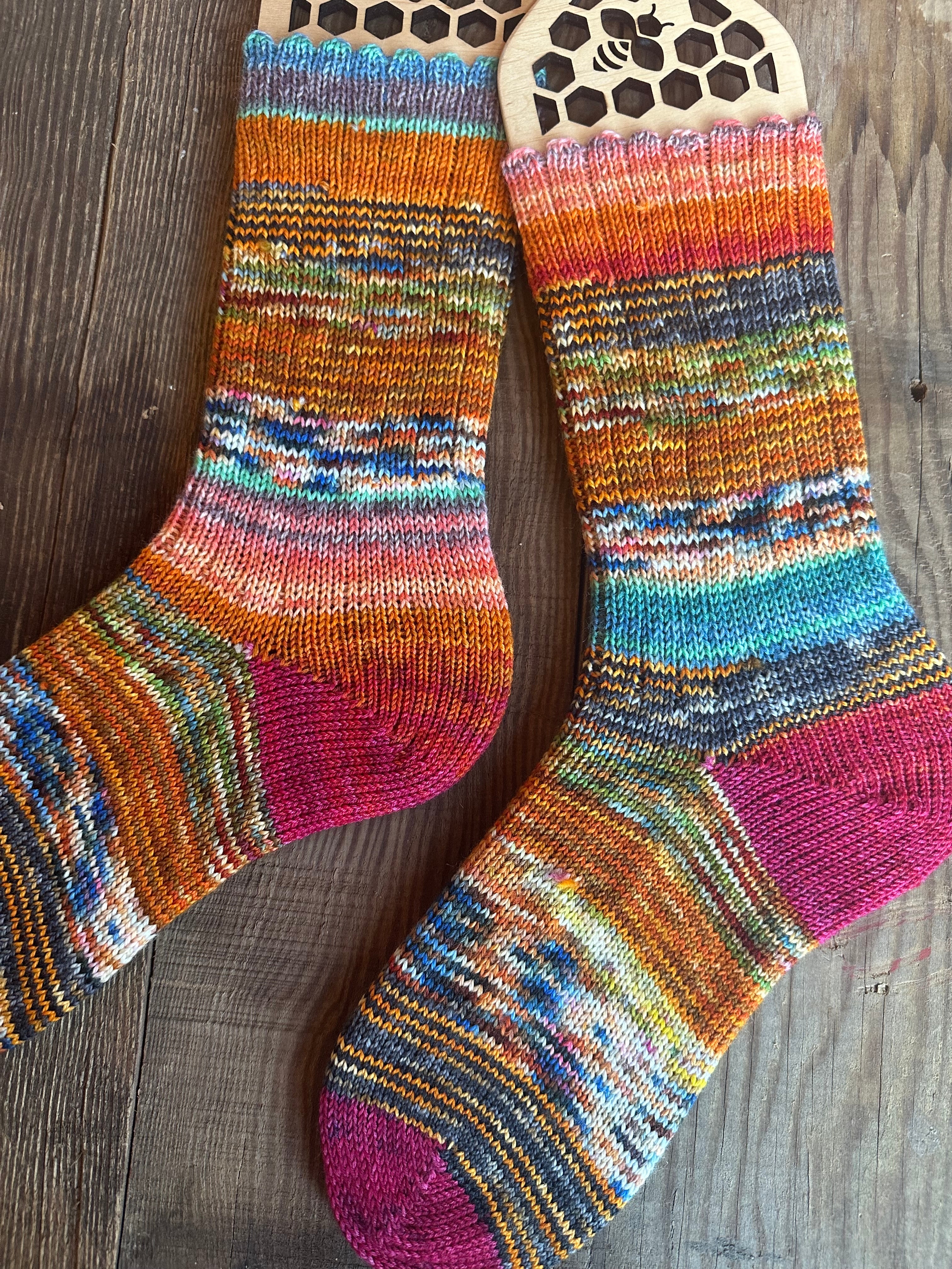 Whimsical Scrappy Handmade Wool Socks - Soft, Warm & Colorful Winter Socks for Women