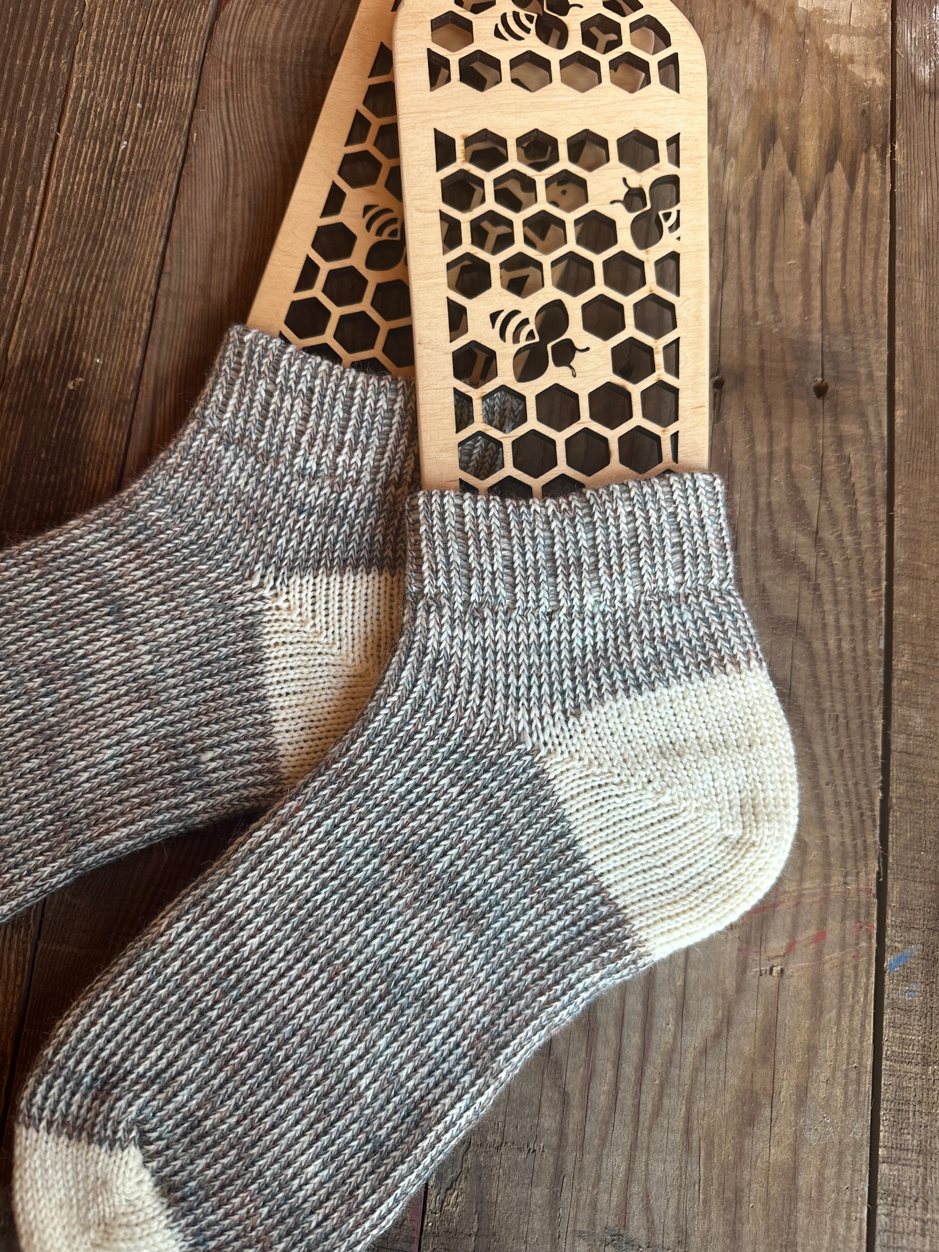Plush, Warm Comfort for Home & Gift Ideas, Handmade Merino & Alpaca Slipper Socks – Size Large