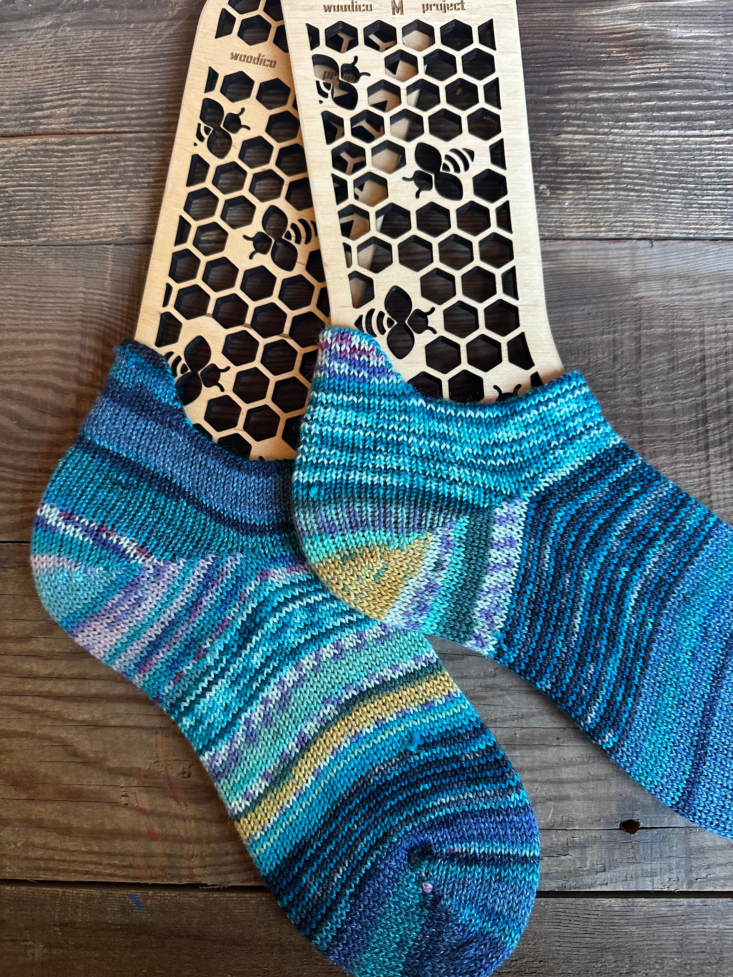Whimsical Shortie Scrappy Handmade Wool Socks - Soft, Warm & Colorful Winter Socks for Women