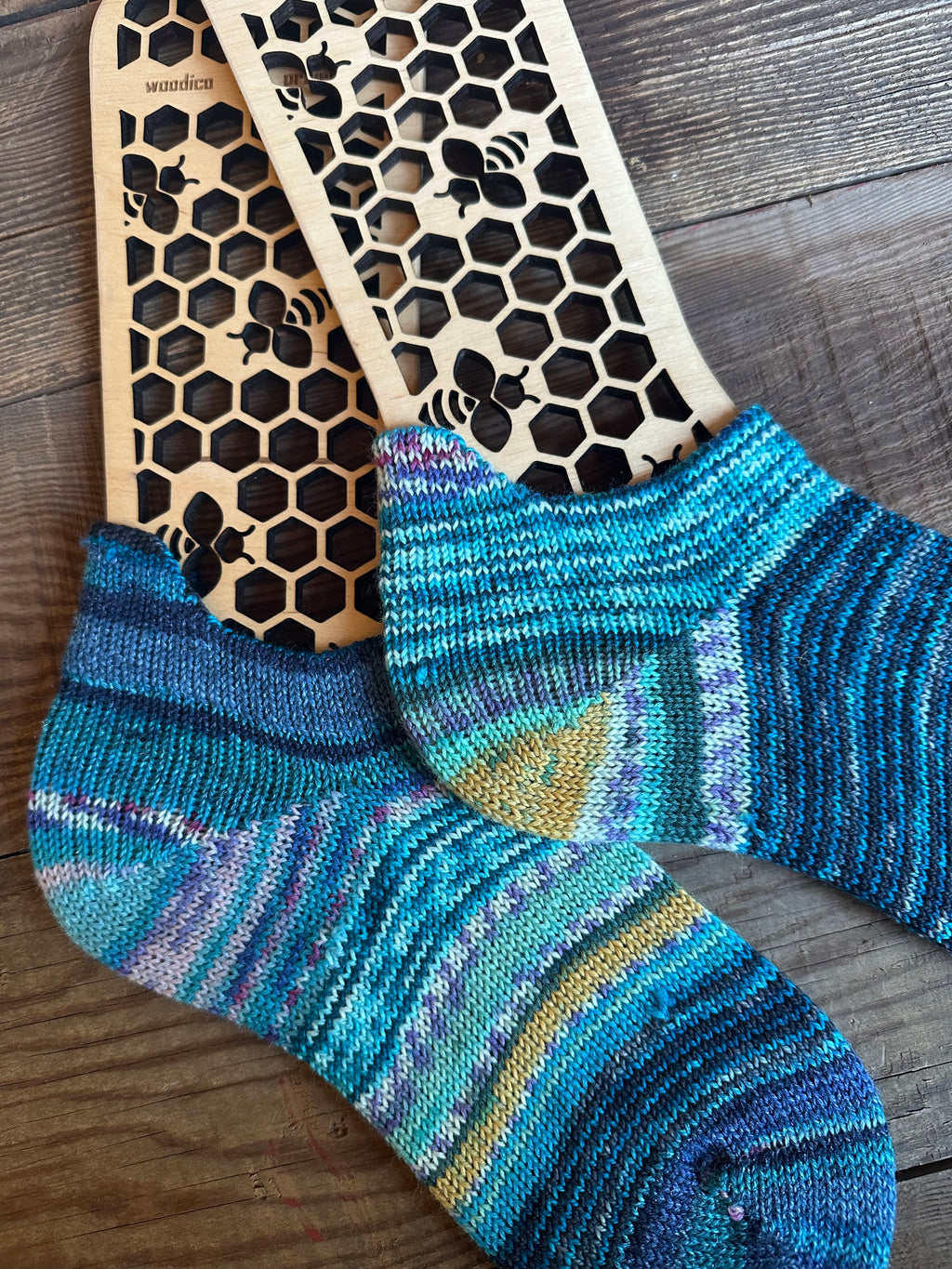 Whimsical Shortie Scrappy Handmade Wool Socks - Soft, Warm & Colorful Winter Socks for Women