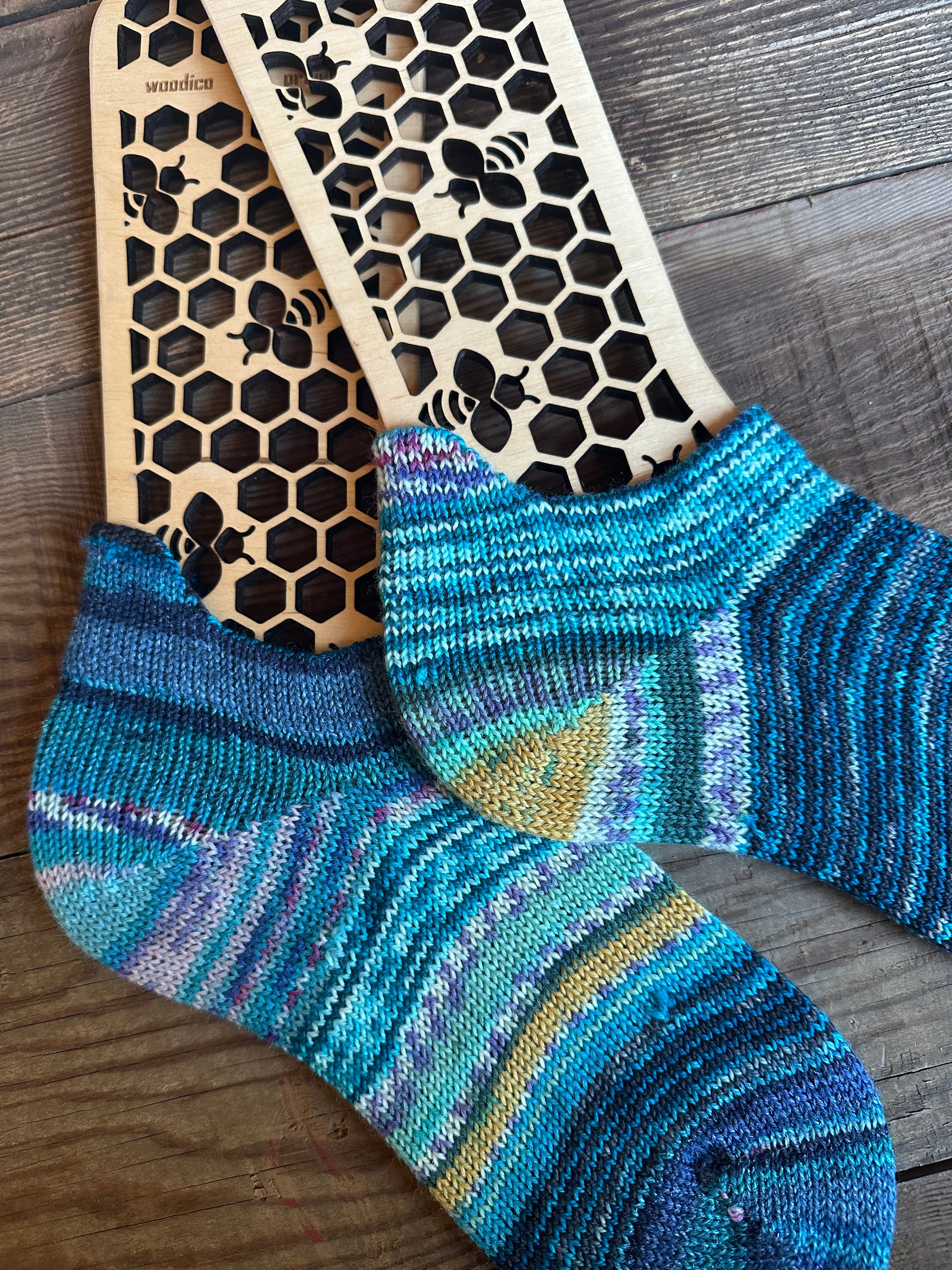Whimsical Shortie Scrappy Handmade Wool Socks - Soft, Warm & Colorful Winter Socks for Women