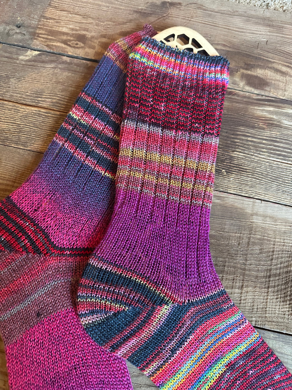 Scrappy and Colorful Merino Wool  Socks, HandMade, Luxurious Softness for Cold Weather, Thoughtful Gift for Loved Ones