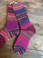 Scrappy and Colorful Merino Wool  Socks, HandMade, Luxurious Softness for Cold Weather, Thoughtful Gift for Loved Ones