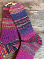 Scrappy and Colorful Merino Wool  Socks, HandMade, Luxurious Softness for Cold Weather, Thoughtful Gift for Loved Ones