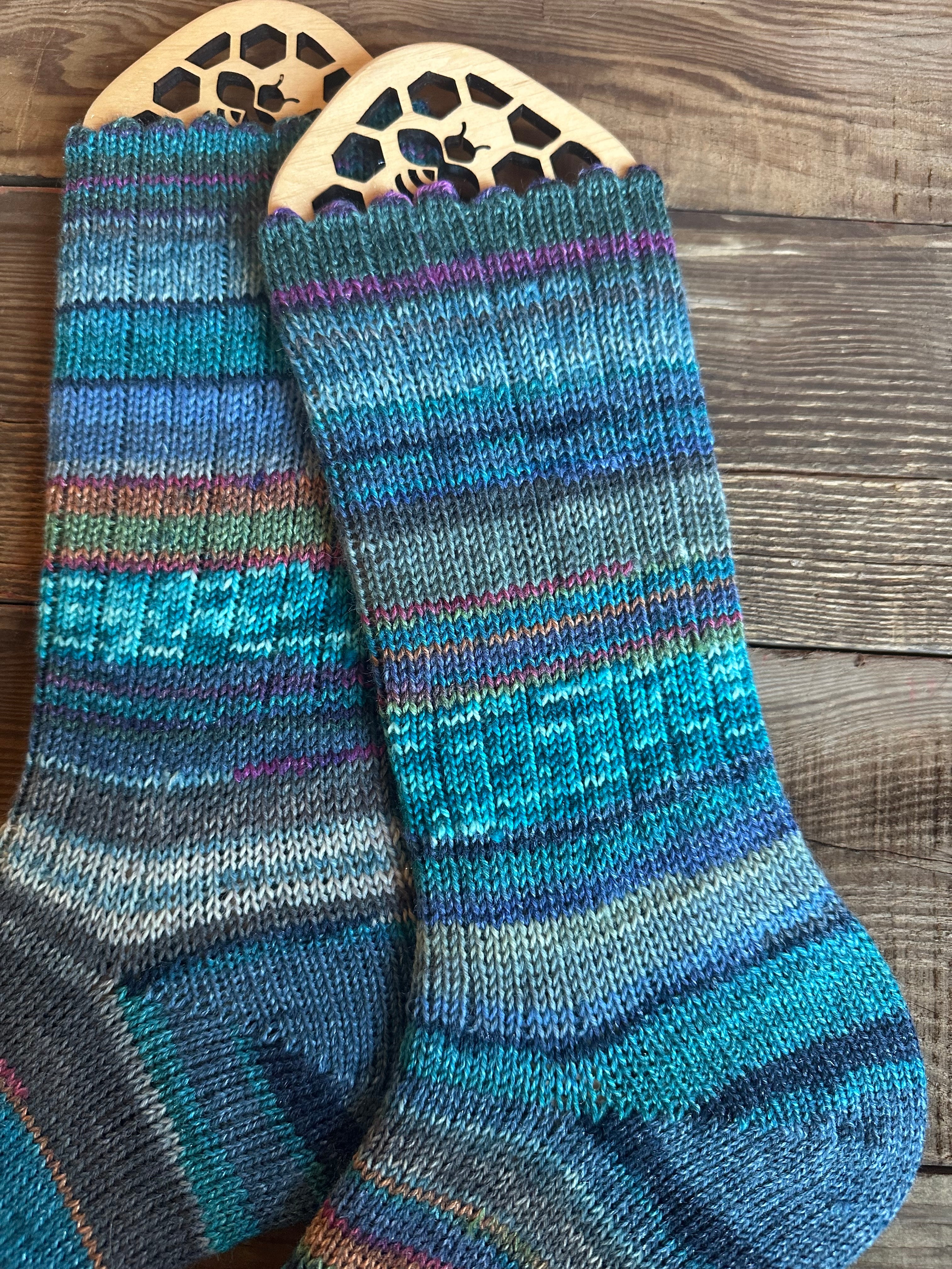 Whimsical Scrappy Handmade Wool Socks - Soft, Warm & Colorful Winter Socks for Women