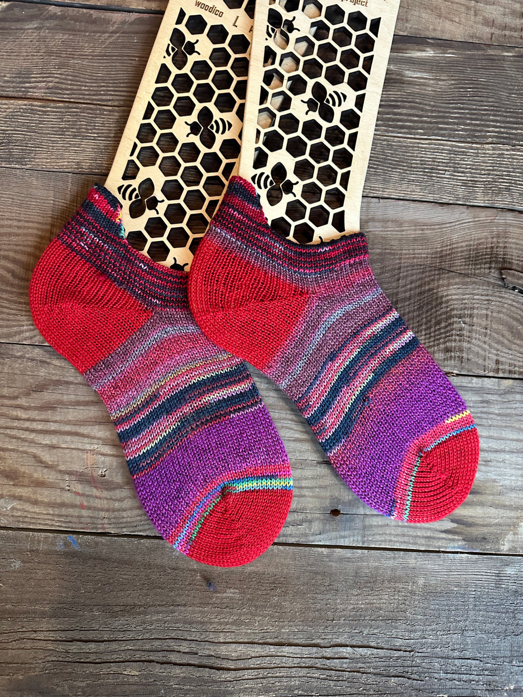 Whimsical Shortie Scrappy Handmade Wool Socks - Soft, Warm & Colorful Winter Socks for Women