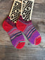 Whimsical Shortie Scrappy Handmade Wool Socks - Soft, Warm & Colorful Winter Socks for Women