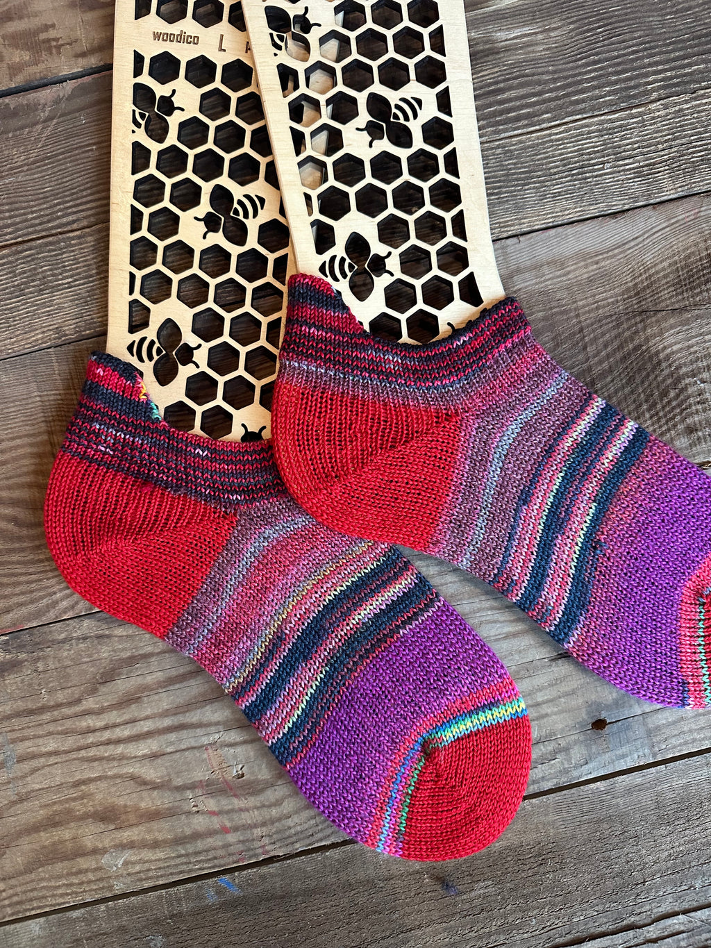 Whimsical Shortie Scrappy Handmade Wool Socks - Soft, Warm & Colorful Winter Socks for Women
