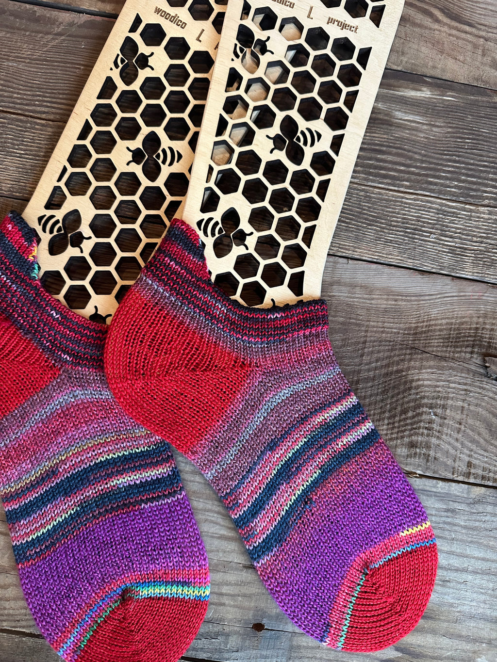 Whimsical Shortie Scrappy Handmade Wool Socks - Soft, Warm & Colorful Winter Socks for Women