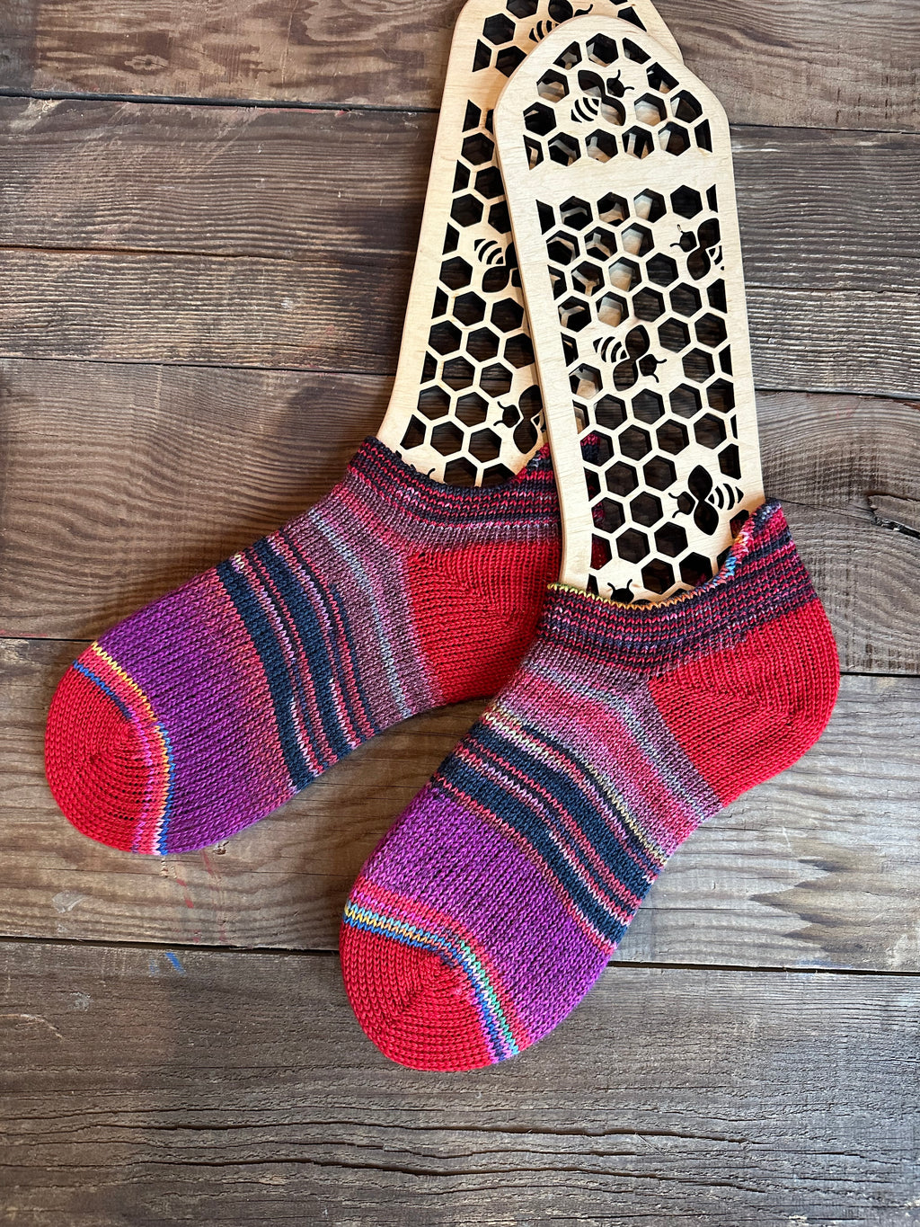 Whimsical Shortie Scrappy Handmade Wool Socks - Soft, Warm & Colorful Winter Socks for Women