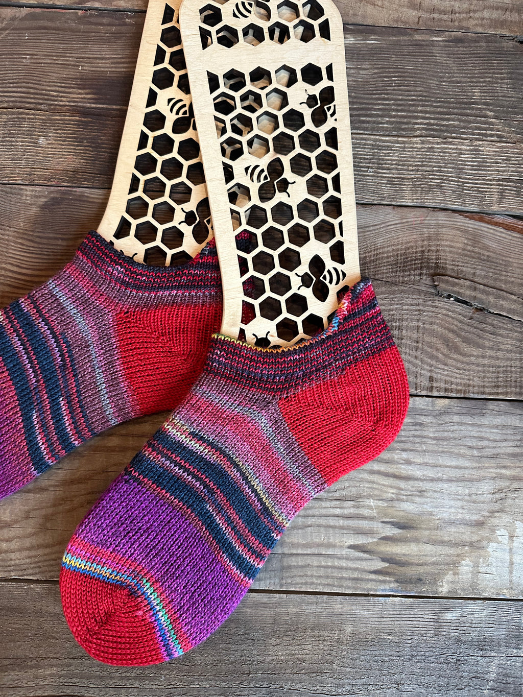 Whimsical Shortie Scrappy Handmade Wool Socks - Soft, Warm & Colorful Winter Socks for Women