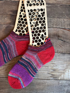 Whimsical Shortie Scrappy Handmade Wool Socks - Soft, Warm & Colorful Winter Socks for Women