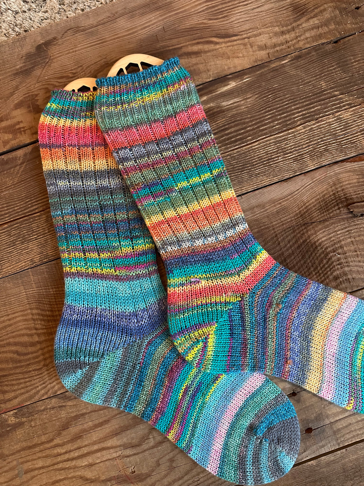 Scrappy and Whimsical Handmade Wool Socks - Soft, Warm & Colorful Winter Socks for Women