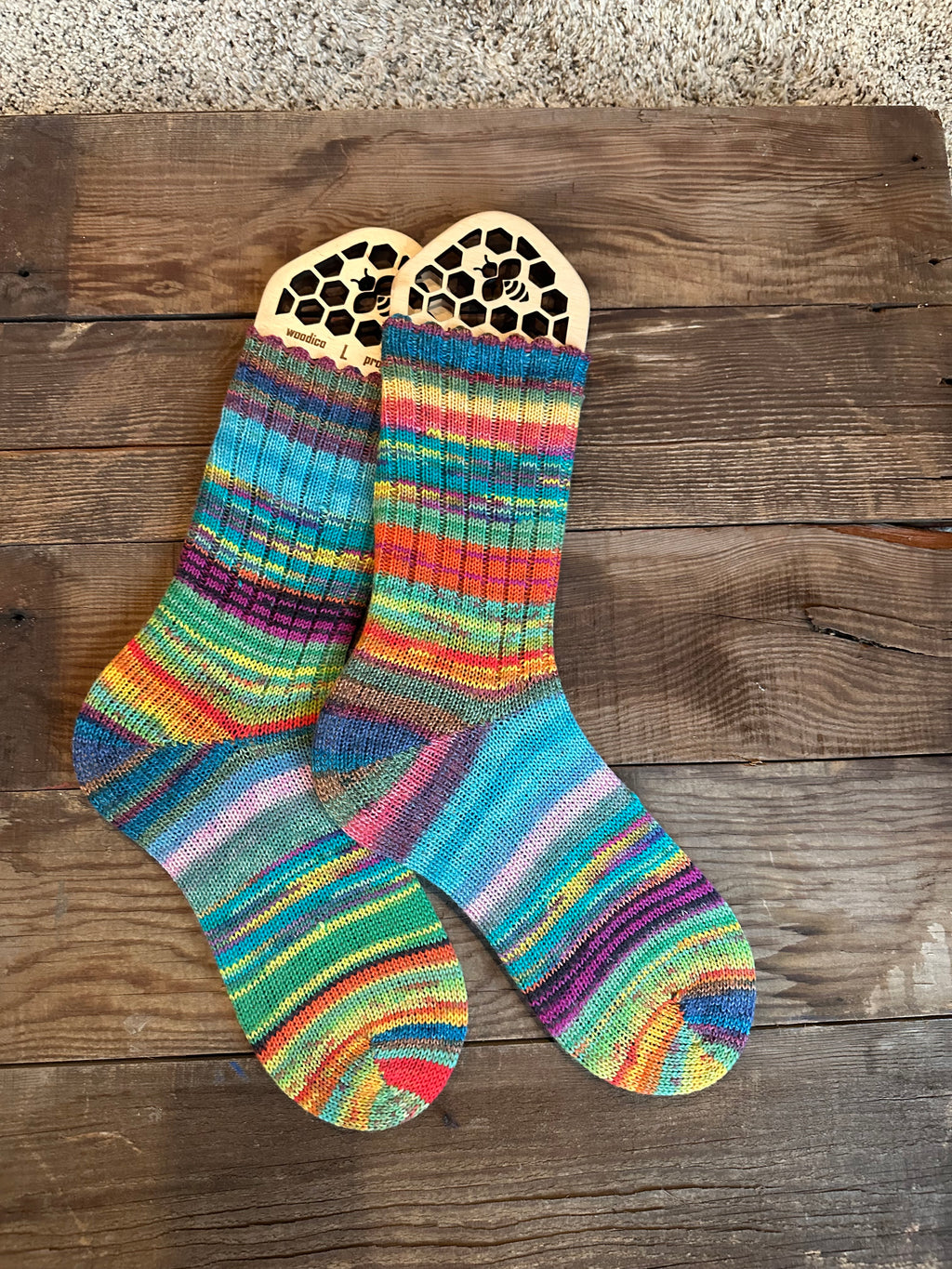 Whimsical Scrappy Handmade Wool Socks - Soft, Warm & Colorful Winter Socks