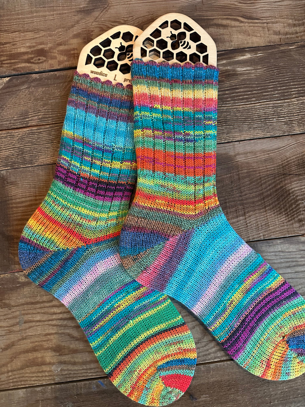 Whimsical Scrappy Handmade Wool Socks - Soft, Warm & Colorful Winter Socks