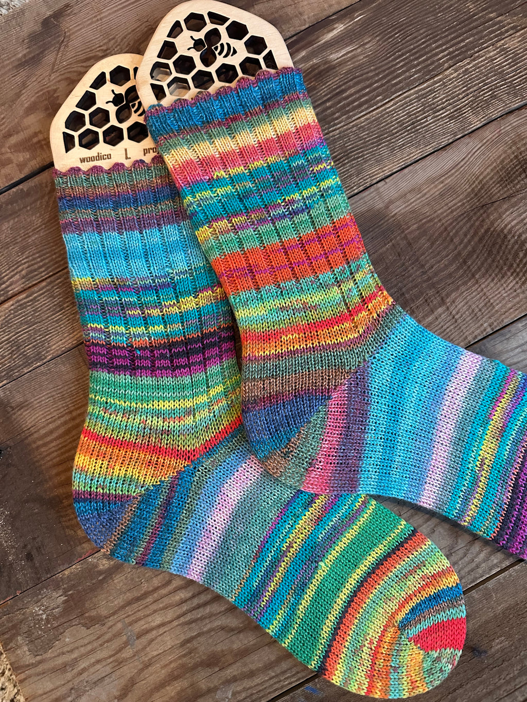 Whimsical Scrappy Handmade Wool Socks - Soft, Warm & Colorful Winter Socks