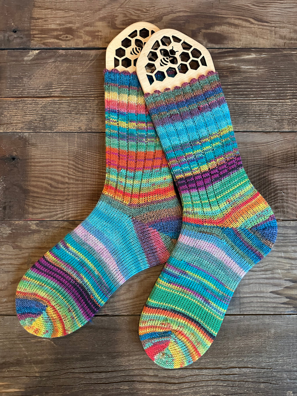 Whimsical Scrappy Handmade Wool Socks - Soft, Warm & Colorful Winter Socks