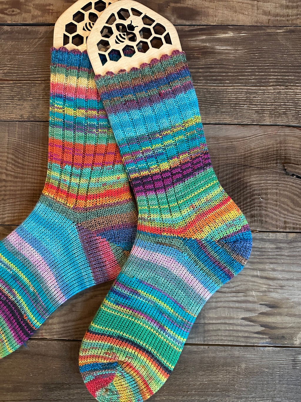 Whimsical Scrappy Handmade Wool Socks - Soft, Warm & Colorful Winter Socks