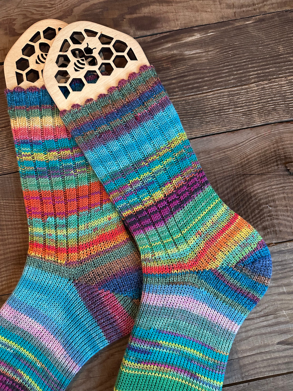 Whimsical Scrappy Handmade Wool Socks - Soft, Warm & Colorful Winter Socks