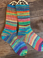 One of a Kind, Whimsical Scrappy Handmade Wool Socks - Soft, Warm & Colorful Winter Socks for Women