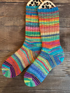 One of a Kind, Whimsical Scrappy Handmade Wool Socks - Soft, Warm & Colorful Winter Socks for Women