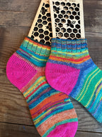 Whimsical Shortie Scrappy Handmade Wool Socks - Soft, Warm & Colorful Winter Socks for Women