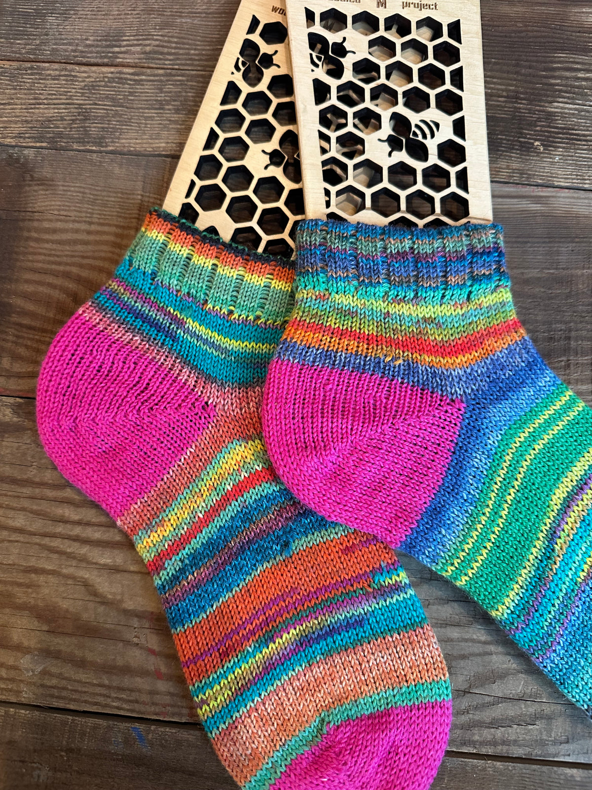 Whimsical Shortie Scrappy Handmade Wool Socks - Soft, Warm & Colorful Winter Socks for Women