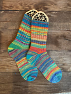 Colorful Whimsical Scrappy Handmade Wool Socks - Soft, Warm & Colorful Winter Socks for Women