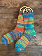 One of a Kind, Whimsical Scrappy Handmade Wool Socks - Soft, Warm & Colorful Winter Socks for Women