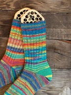 Colorful Whimsical Scrappy Handmade Wool Socks - Soft, Warm & Colorful Winter Socks for Women
