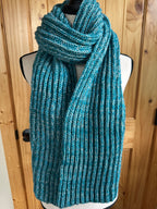 Vibrant Fishermans Rib Style, Handcrafted Accessories for Winter Warmth, Gift Idea, One of a Kind Knit Alpaca & Merino Wool Scarf,