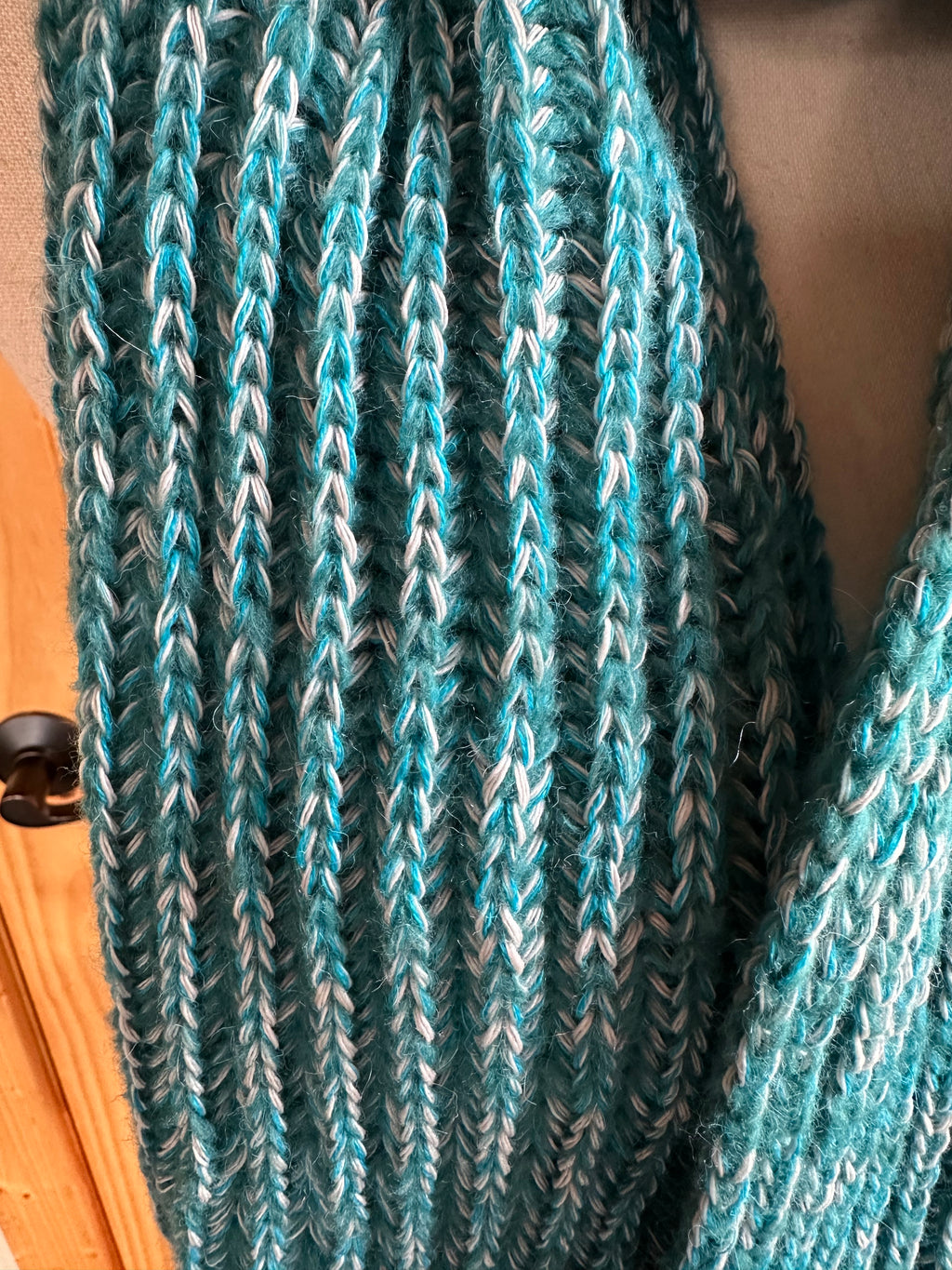 Vibrant Fishermans Rib Style, Handcrafted Accessories for Winter Warmth, Gift Idea, One of a Kind Knit Alpaca & Merino Wool Scarf,