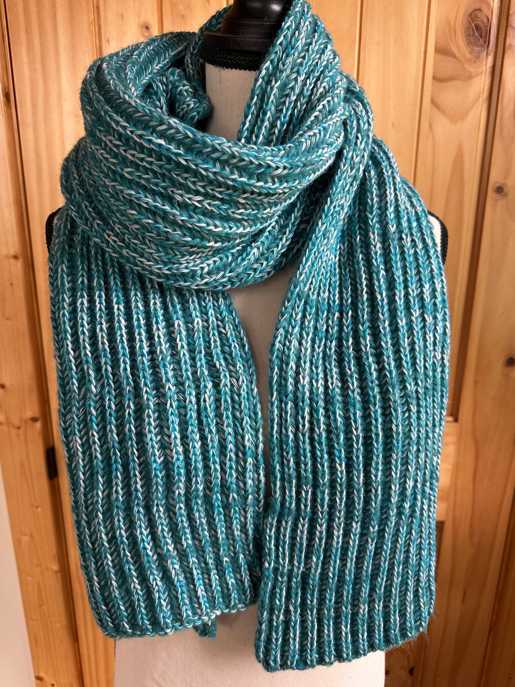 Vibrant Fishermans Rib Style, Handcrafted Accessories for Winter Warmth, Gift Idea, One of a Kind Knit Alpaca & Merino Wool Scarf,