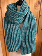Vibrant Fishermans Rib Style, Handcrafted Accessories for Winter Warmth, Gift Idea, One of a Kind Knit Alpaca & Merino Wool Scarf,