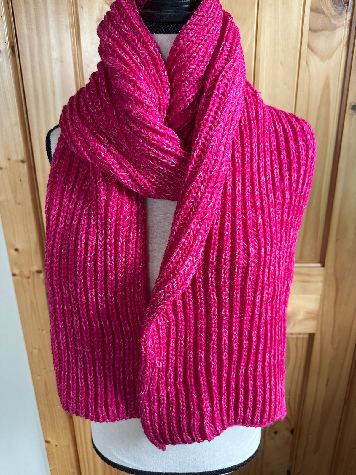 Handmade Chunky Knit Scarf, Fisherman’s Rib Merino Alpaca Wool, Cozy Cold Weather Wrap, Unique Winter Gift