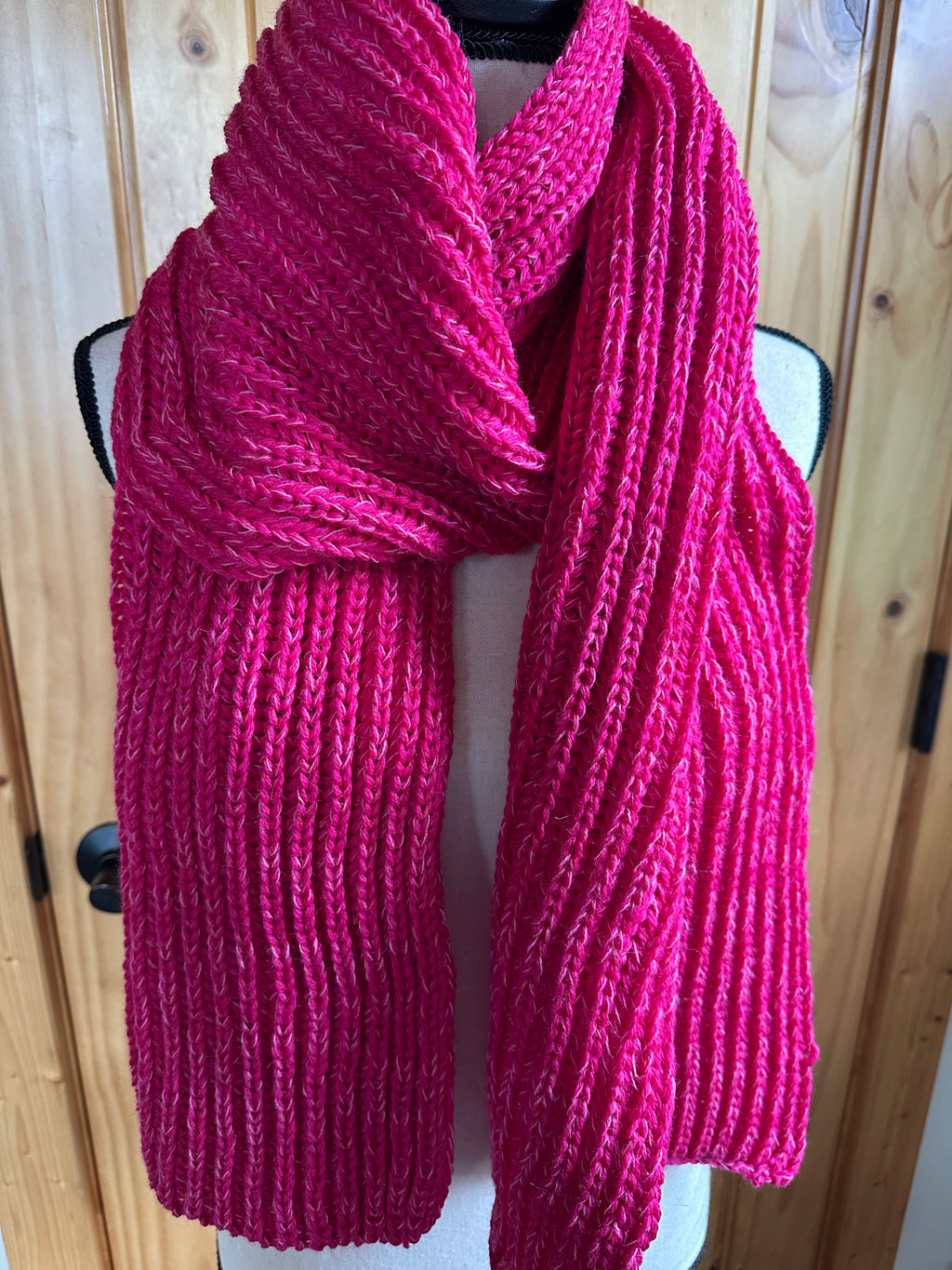 Handmade Chunky Knit Scarf, Fisherman’s Rib Merino Alpaca Wool, Cozy Cold Weather Wrap, Unique Winter Gift