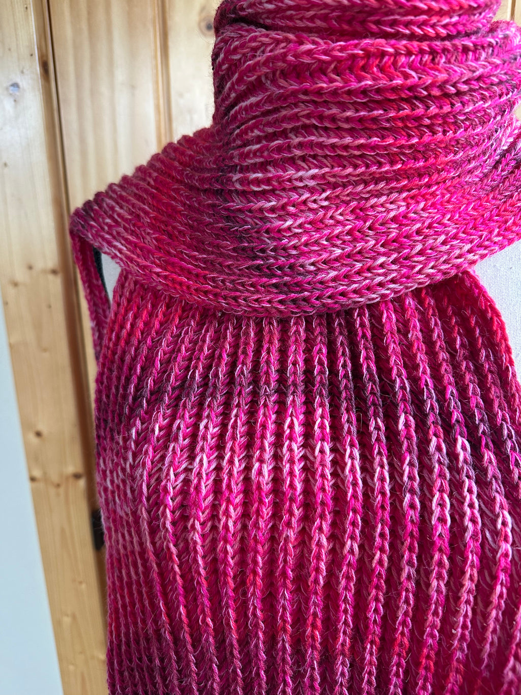 Handmade Chunky Knit Scarf, Fisherman’s Rib Merino Alpaca Wool, Cozy Cold Weather Wrap, Unique Winter Gift
