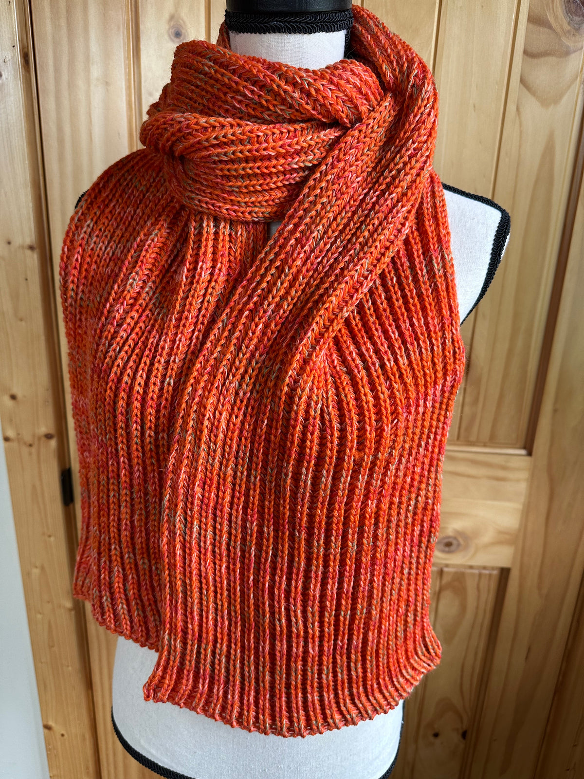 Vibrant Fishermans Rib Style, Handcrafted Accessories for Winter Warmth, Gift Idea, One of a Kind Knit Alpaca & Merino Wool Scarf