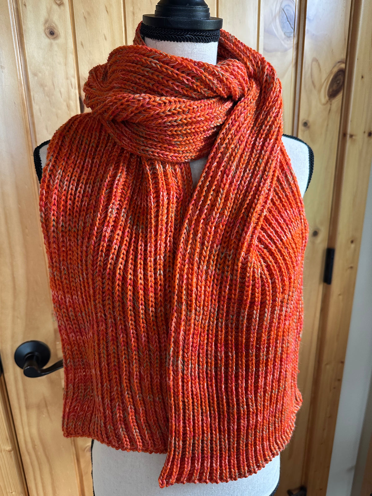 Vibrant Fishermans Rib Style, Handcrafted Accessories for Winter Warmth, Gift Idea, One of a Kind Knit Alpaca & Merino Wool Scarf
