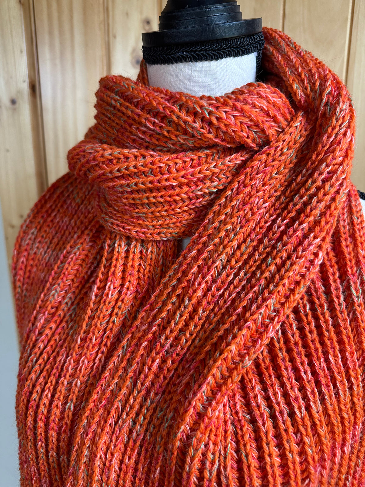 Vibrant Fishermans Rib Style, Handcrafted Accessories for Winter Warmth, Gift Idea, One of a Kind Knit Alpaca & Merino Wool Scarf