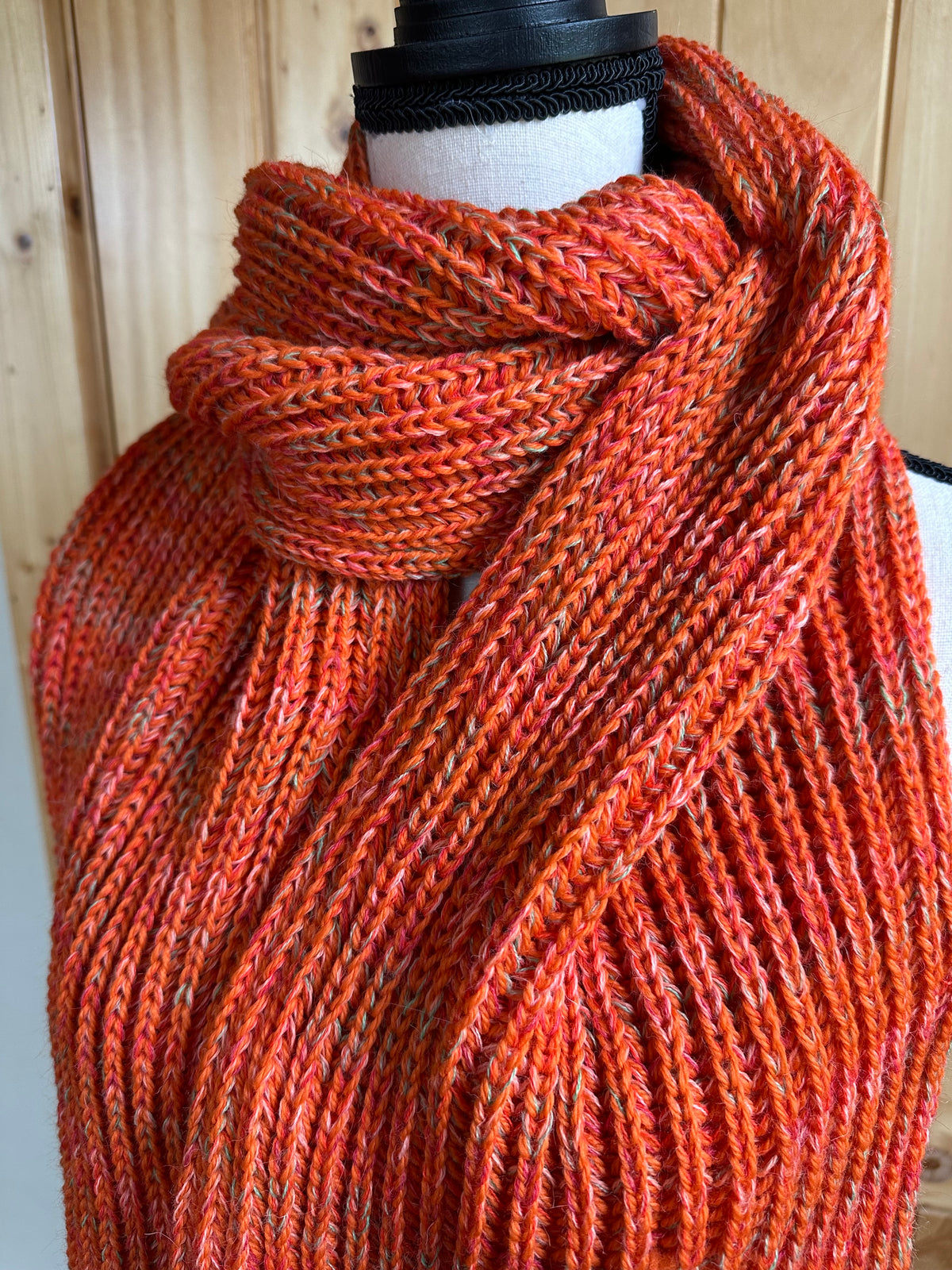 Vibrant Fishermans Rib Style, Handcrafted Accessories for Winter Warmth, Gift Idea, One of a Kind Knit Alpaca & Merino Wool Scarf